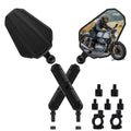 Upgraded Adventure Motorcycle Mirrors, Ball-Head ATV Rear View Mirror No Vibration & Wobble With 8/10MM Screw and 7/8" Handlebar Aluminum Mount Compatible with ATV Dirt Bike and More