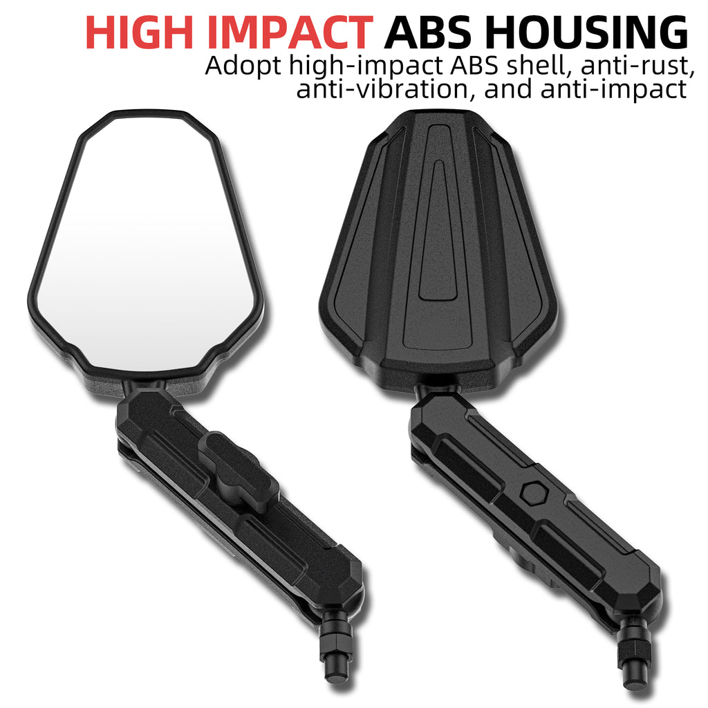 Upgraded Adventure Motorcycle Mirrors, Ball-Head ATV Rear View Mirror No Vibration & Wobble With 8/10MM Screw and 7/8" Handlebar Aluminum Mount Compatible with ATV Dirt Bike and More