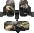 UTV RZR Rear View Mirror and Side Mirrors Set 1.65"-2" Roll Bar Cage, UTV Convex Rear View Side Mirrors Compatible with Polaris RZR Ranger Can Am X3 Commander Kawasaki Mule Rhino
