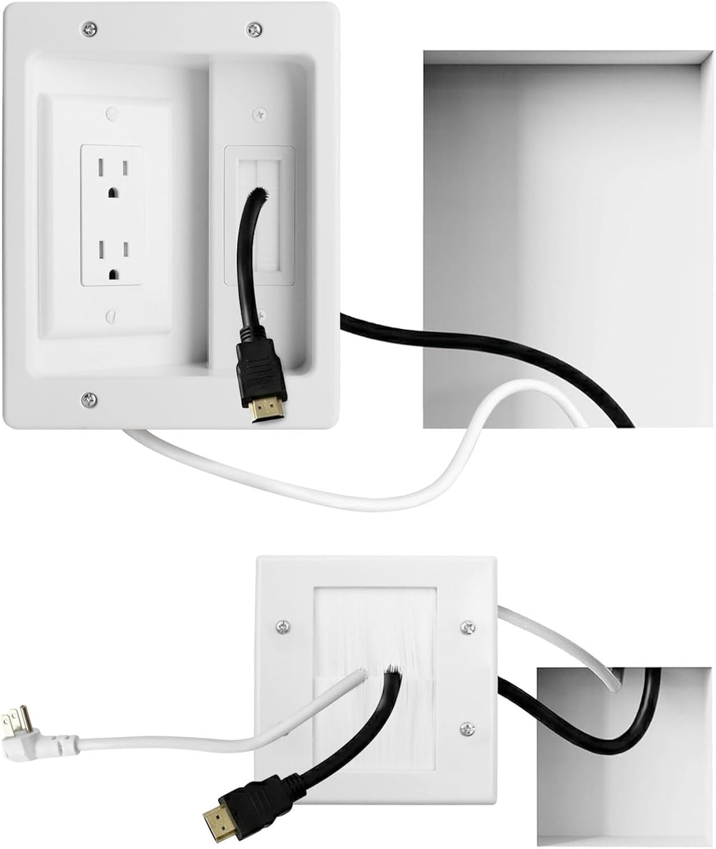 in-Wall Cable Management Kit with Power Extension Cord for Wall TV