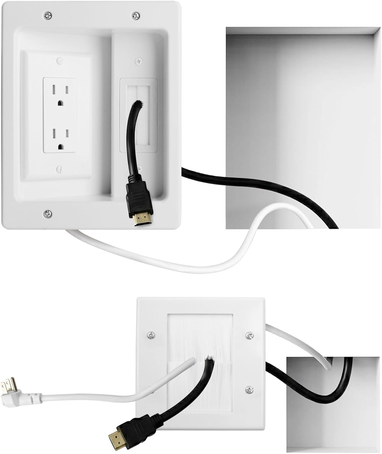 in-Wall Cable Management Kit with Power Extension Cord for Wall TV