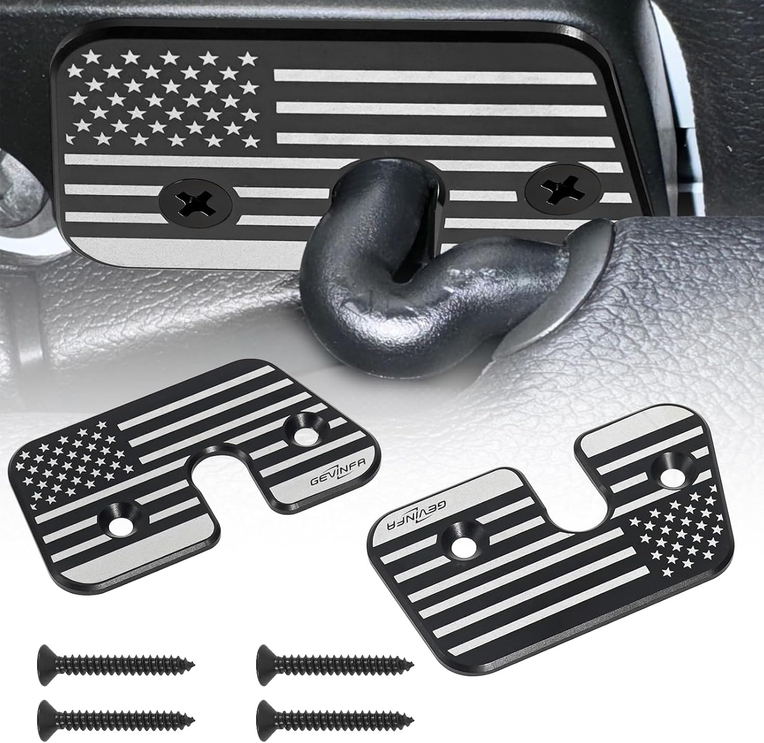 GEVINFA Wrangler Sun Visor Repair Kit - Upgraded Aluminum Alloy Visor Clips