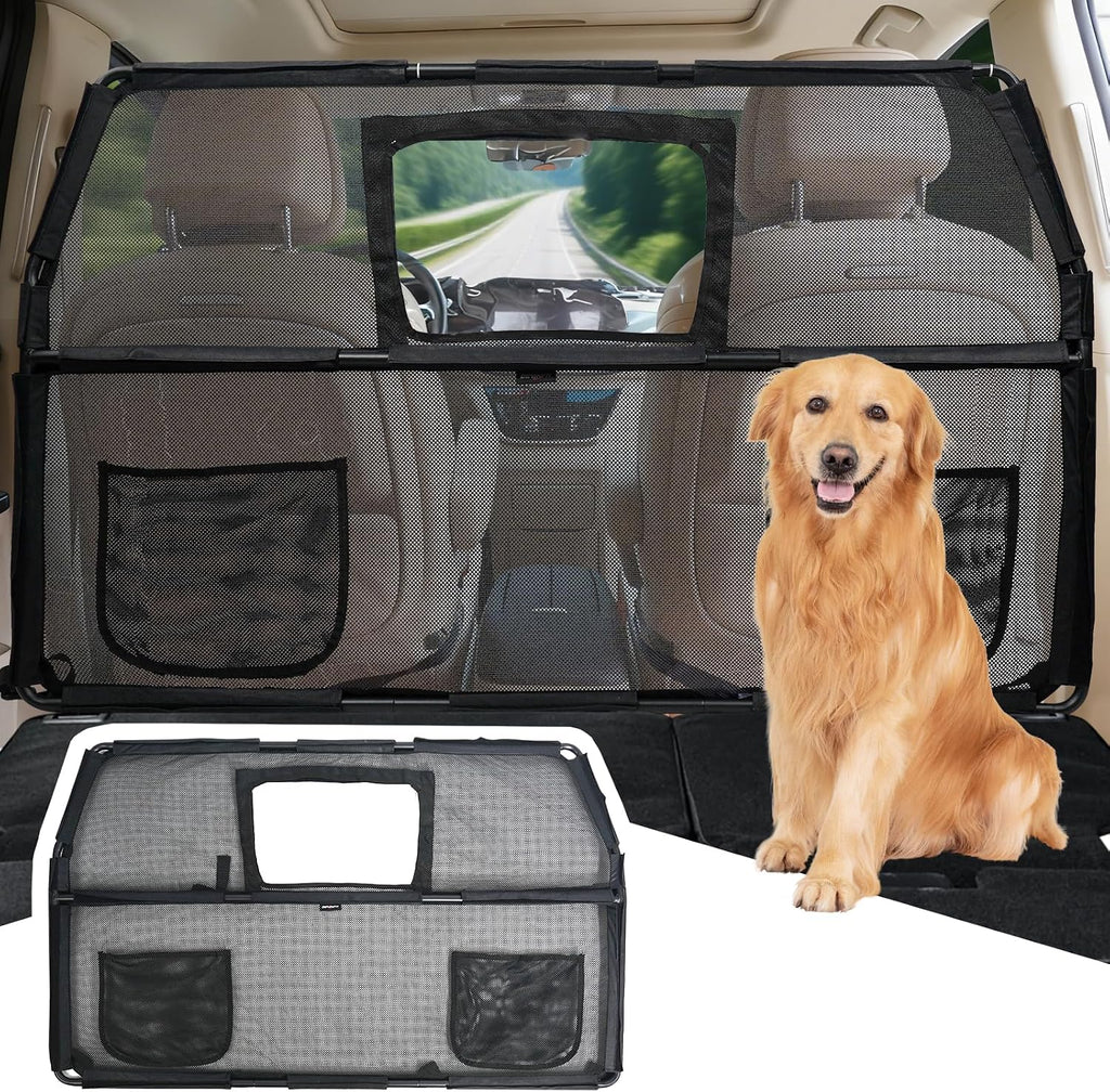 GEVINFA 52" Dog Car Barrier for SUV, Wide Escape-Proof & Chew-Proof