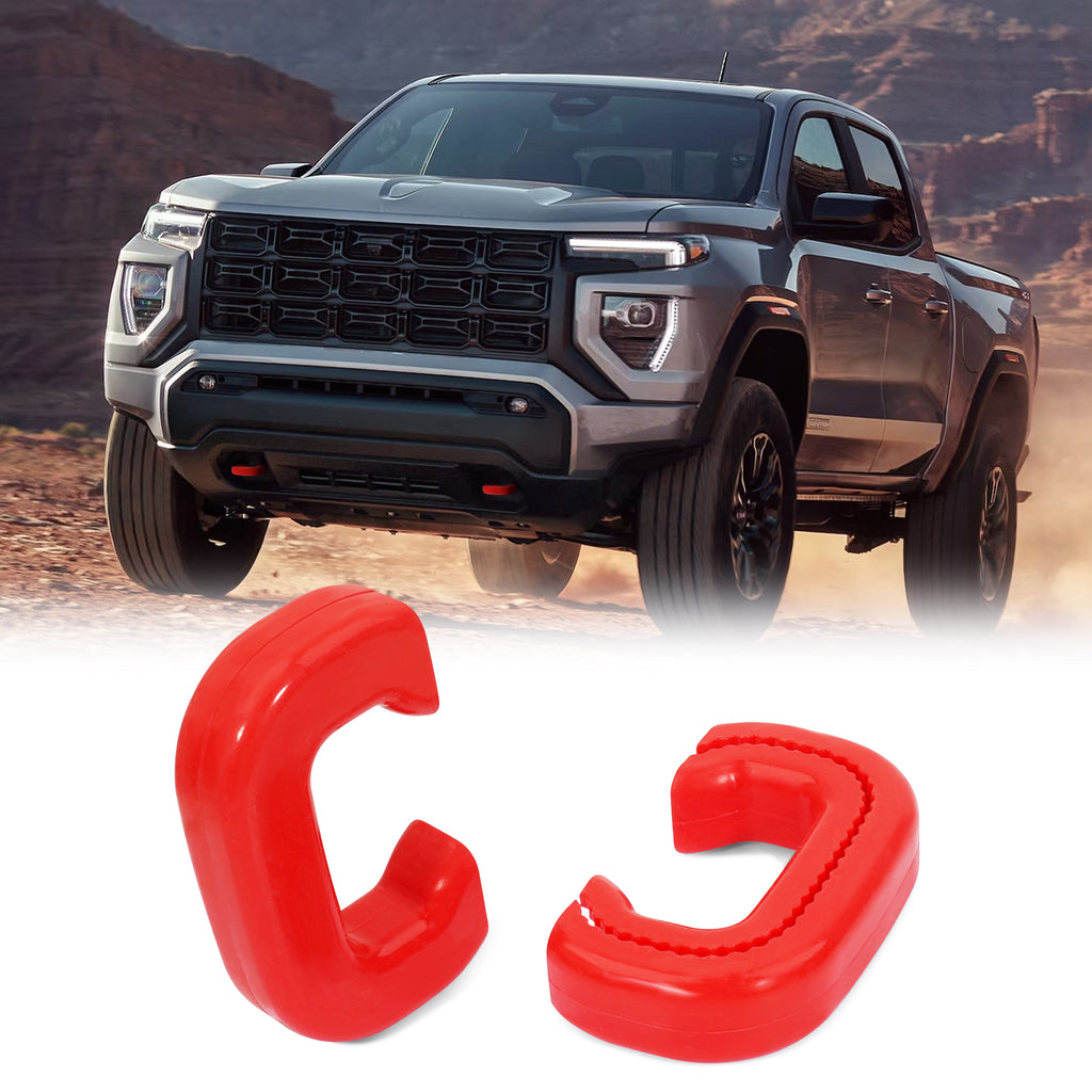 GEVINFA Red Front Tow Hooks Covers Only Compatible with Colorado Z71 ZR2 & GMC Canyon 2023 2024 2025, Heavy Duty Custom Trailer Hitch Cover Fits Chevy Colorado Accessories and GMC Canyon Accessories