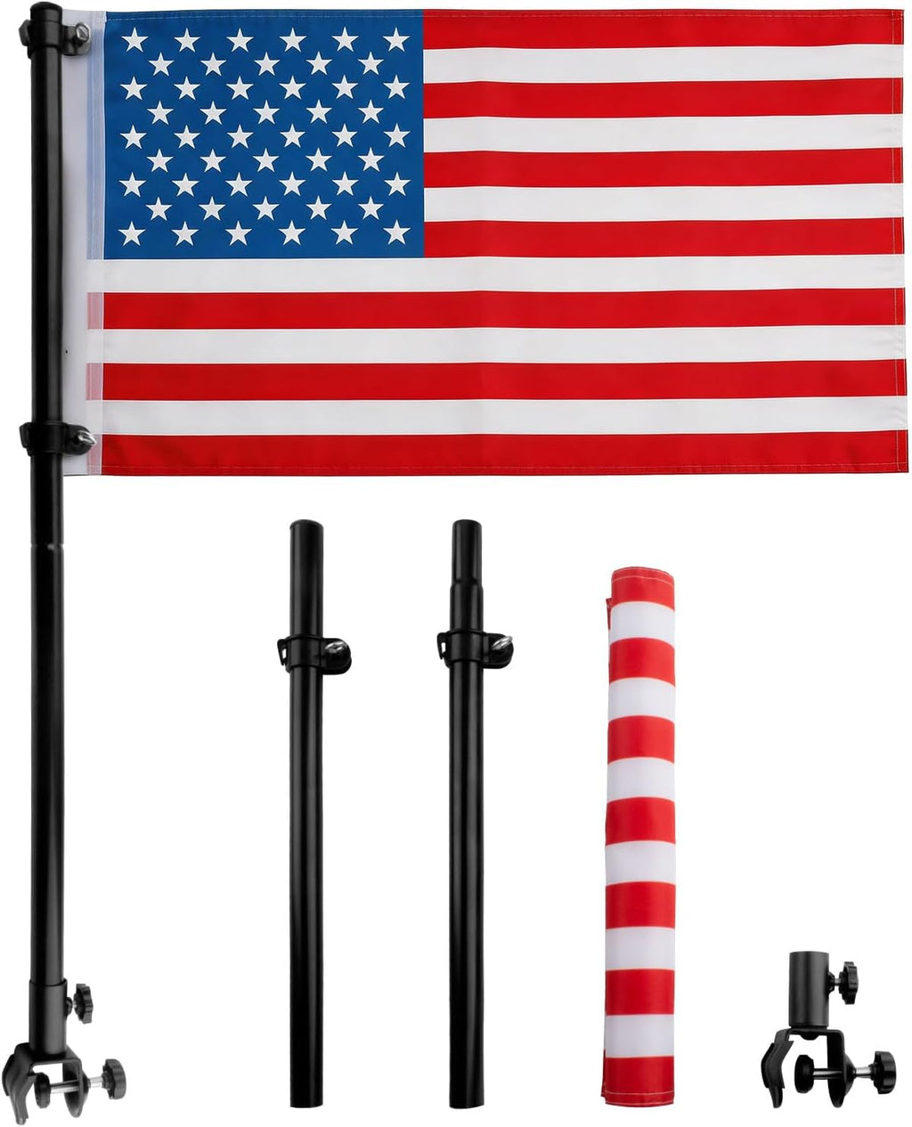 GEVINFA Boat Flag Pole Kit 15x28" American USA Flag, 50 Stars Marine Flag