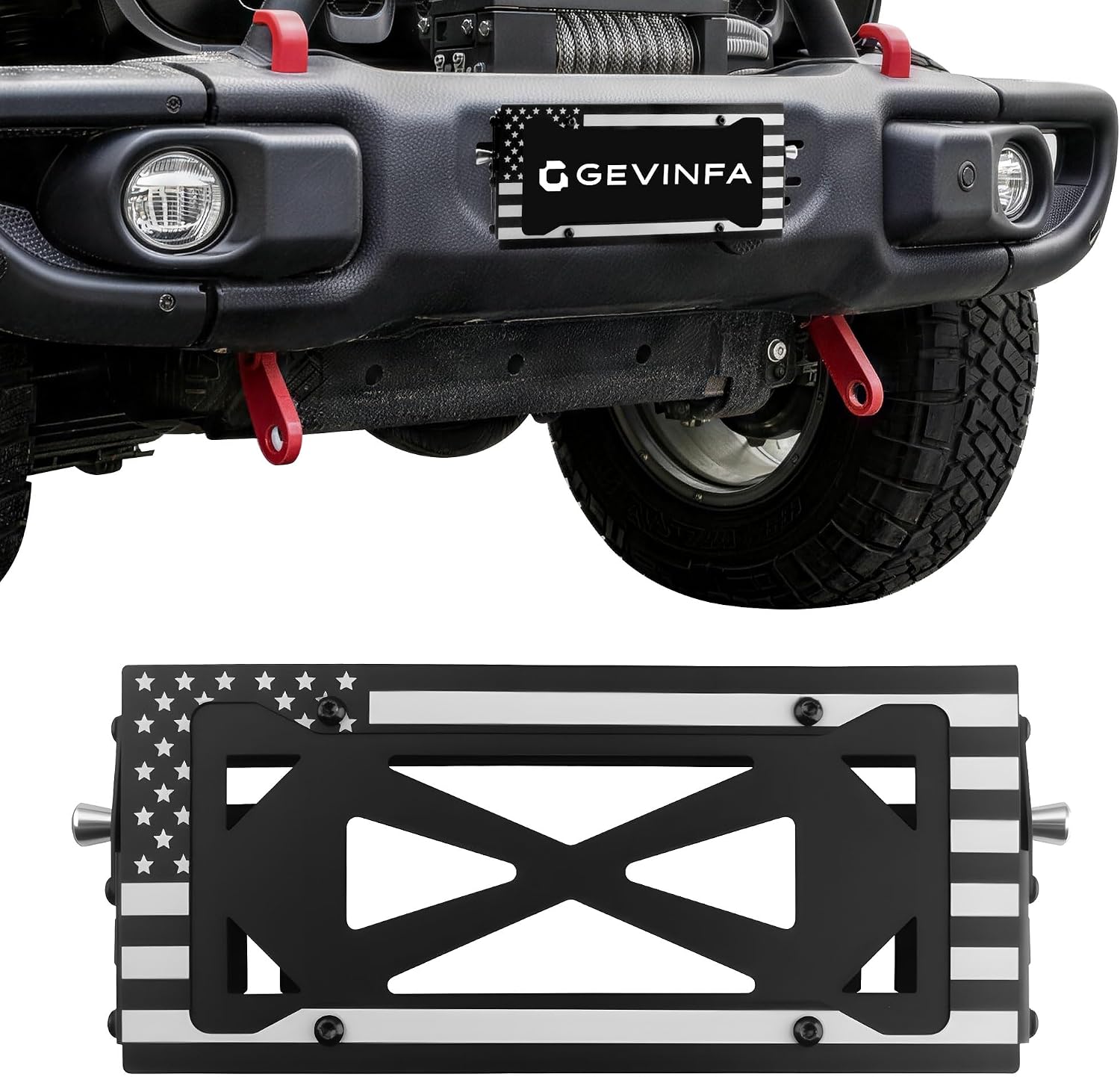 Flip-Up License Plate Mount for 10" Hawse Fairlead Winch Bumper