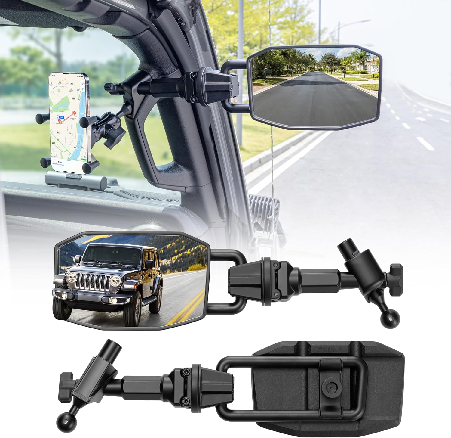 GEVINFA Mirrors Doors Off for Jeep Wrangler JL JLU & GladiatorJT 2018-2023