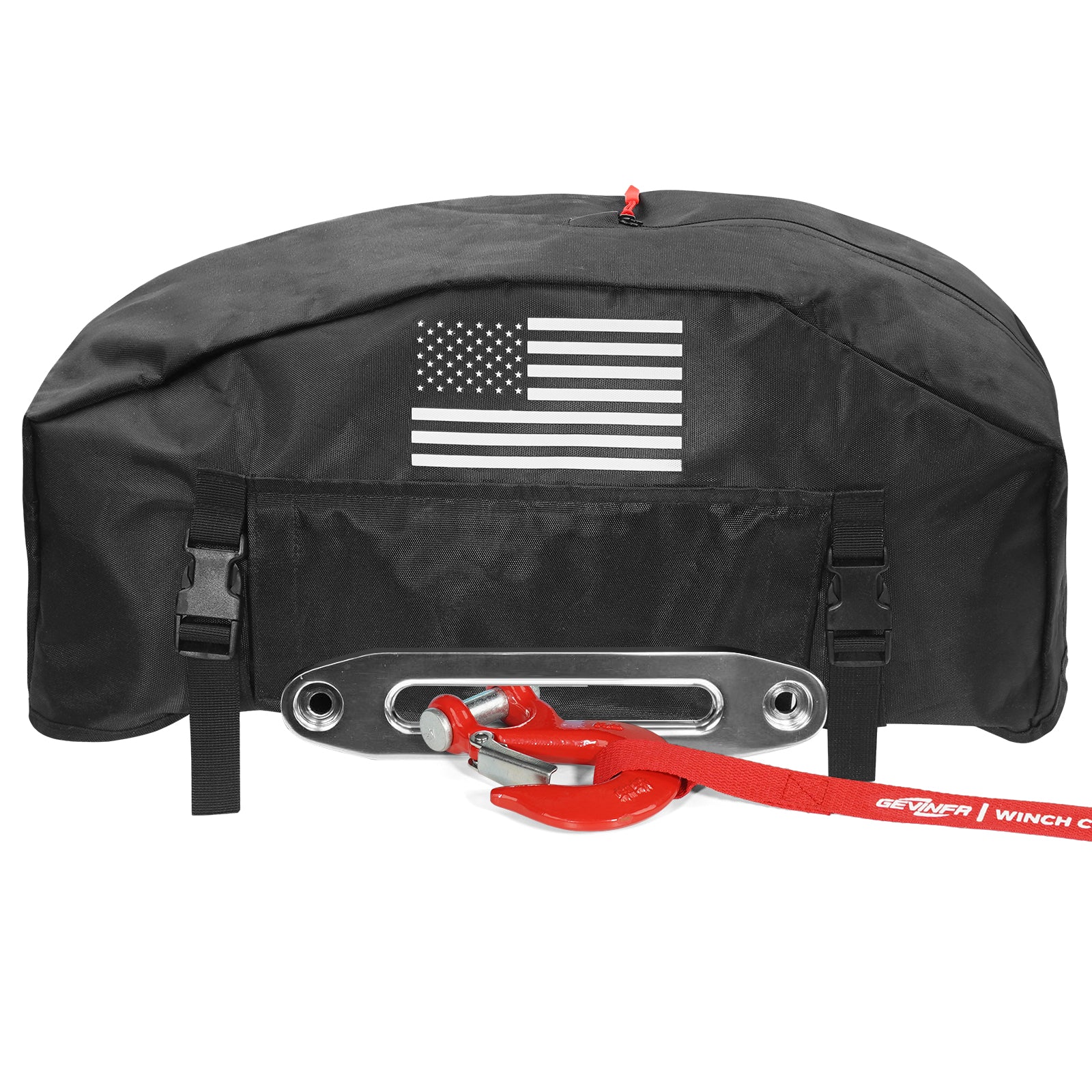 GEVINFA Winch Cover with Top Zipper Design, 2026 Latest Flagship Waterproof Dust-Proof UV Resistant Winch Protective Cover, Indoor & Outdoor Adjustable Accessories for 8000-13500 lbs Electric Winches