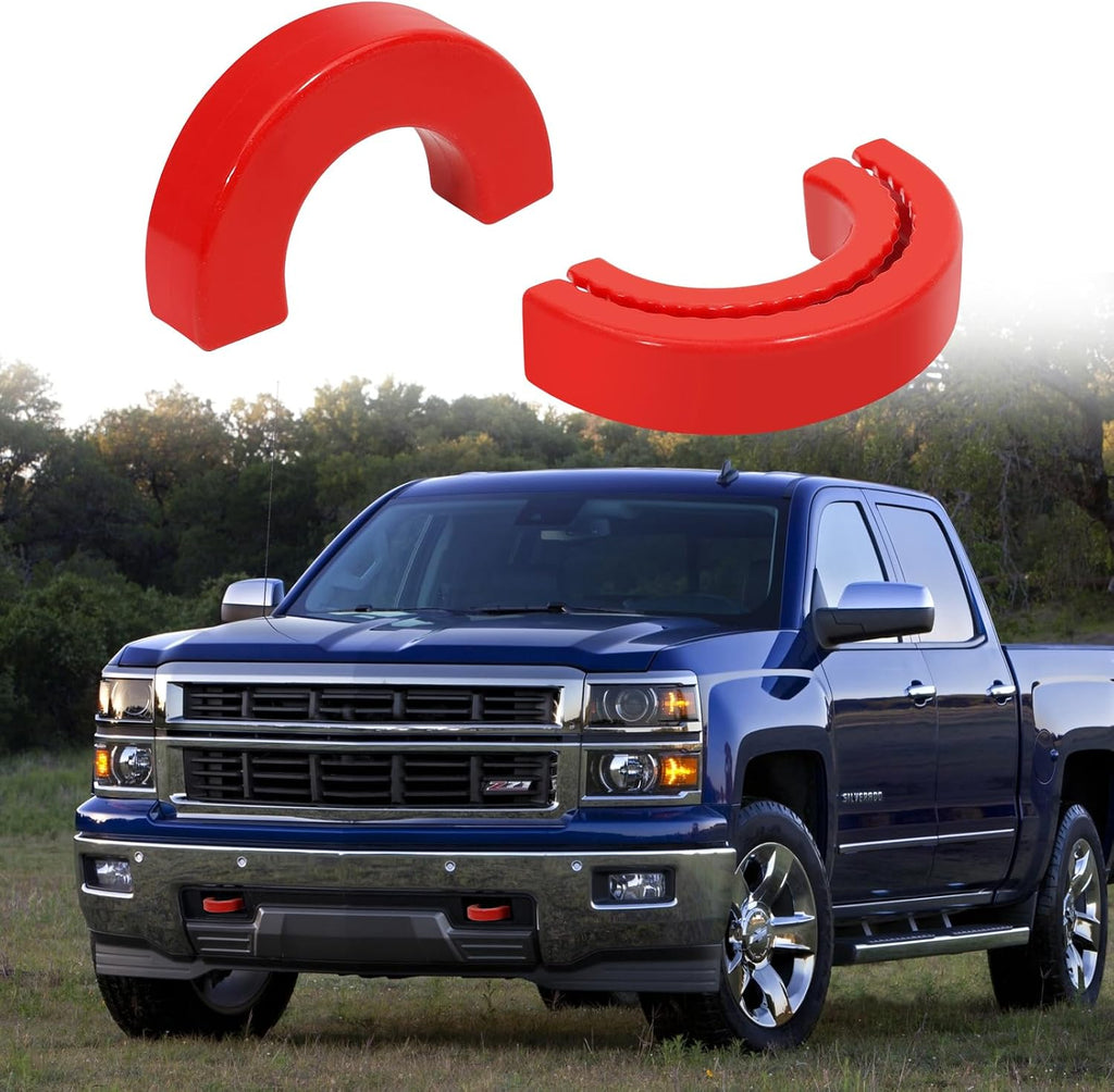 GEVINFA Tow Hook Covers for Chevy Silverado 1500 2007-2025 Red Protector