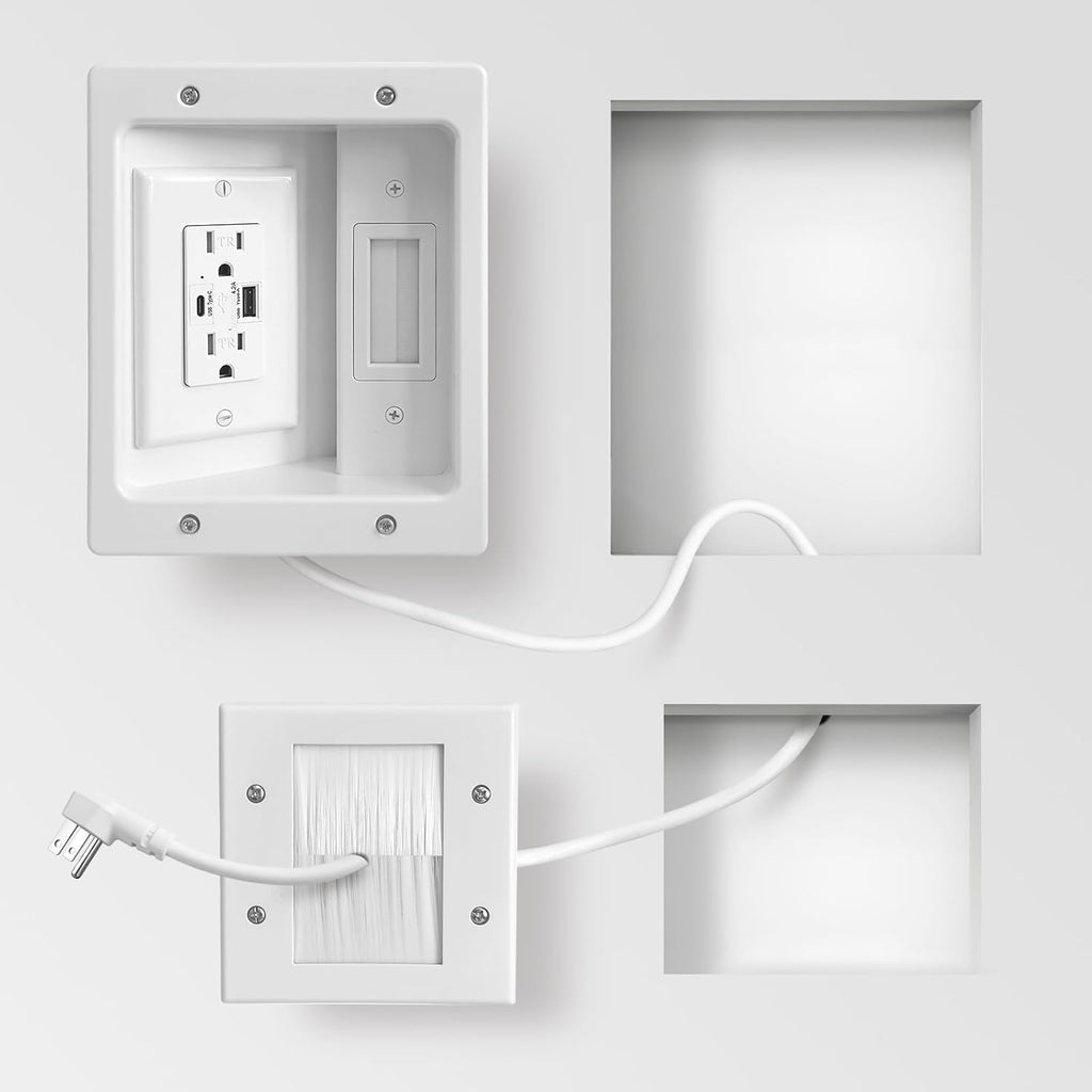 GEVINFA in-Wall Cable Management Kit TV Cord Hider for Wall Dual USB A&C
