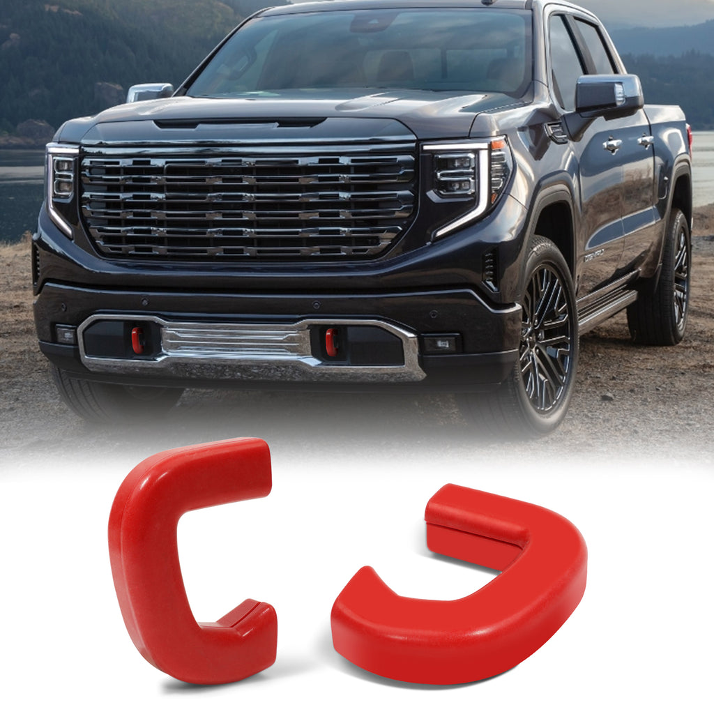 Tow Hook Covers Compatible with GMC Sierra 1500 2019-2025, Vertical Tow Hooks, Custom-Fit Protector Cover for Sierra 1500 Accessories | Durable & Stylish Upgrade (Red)