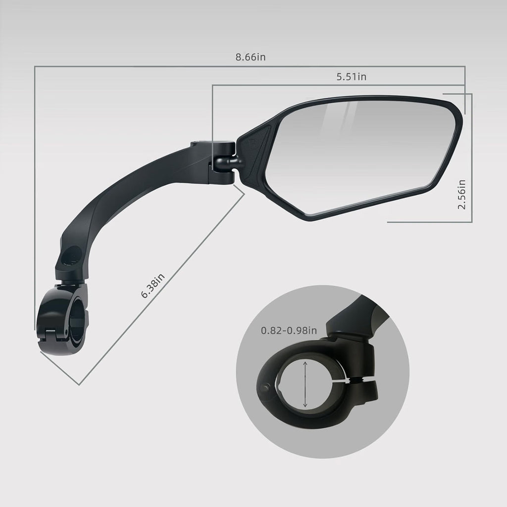 GEVINFA RIDE Adjustable Handlebar Bike Mirrors, Left & Right Bicycle Mirror Set