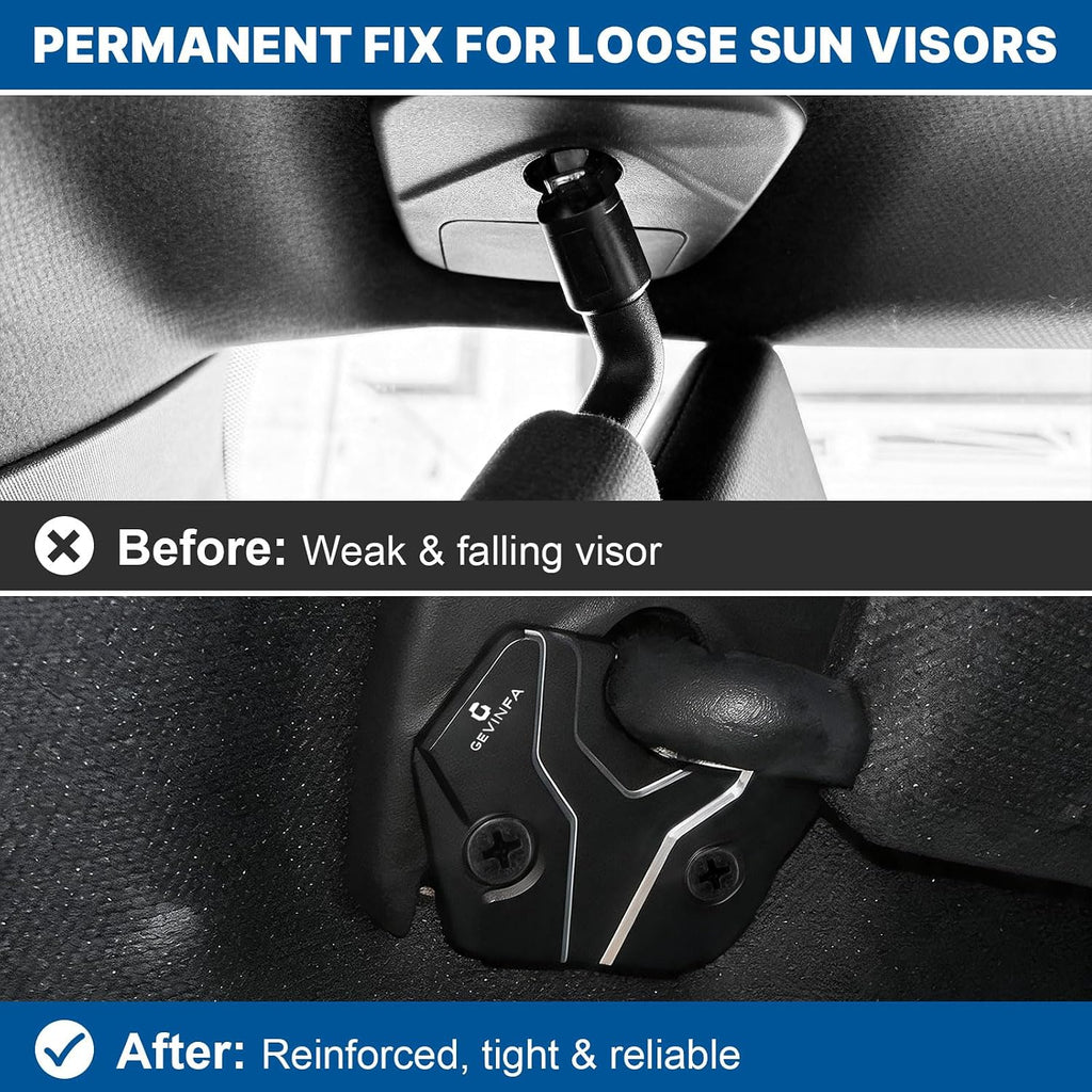 GEVINFA Sun Visor Repair Kit Compatible with Ram 1500 2019-2026, 2 Pack Upgraded Aluminum Alloy Visor Clips for Fixing Sagging Drooping Sun Visor, L-R Side Truck Interior Ram 1500 Accessories