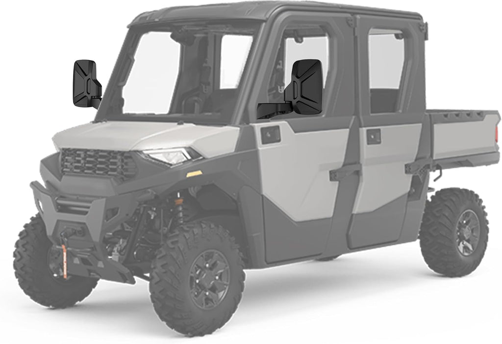 Ranger Side Rear View Mirrors Full-Door Mounted, GEVINFA UTV Side Mirrors for Polaris Ranger Door Compatible With 2018-24 Polaris Ranger CREW SP XP 570 1000 2019-23 Commercial Pro XD(WITH DRILL)