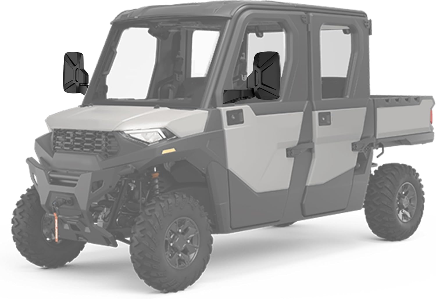 Ranger Side Rear View Mirrors Full-Door Mounted, GEVINFA UTV Side Mirrors for Polaris Ranger Door Compatible With 2018-24 Polaris Ranger CREW SP XP 570 1000 2019-23 Commercial Pro XD(WITH DRILL)