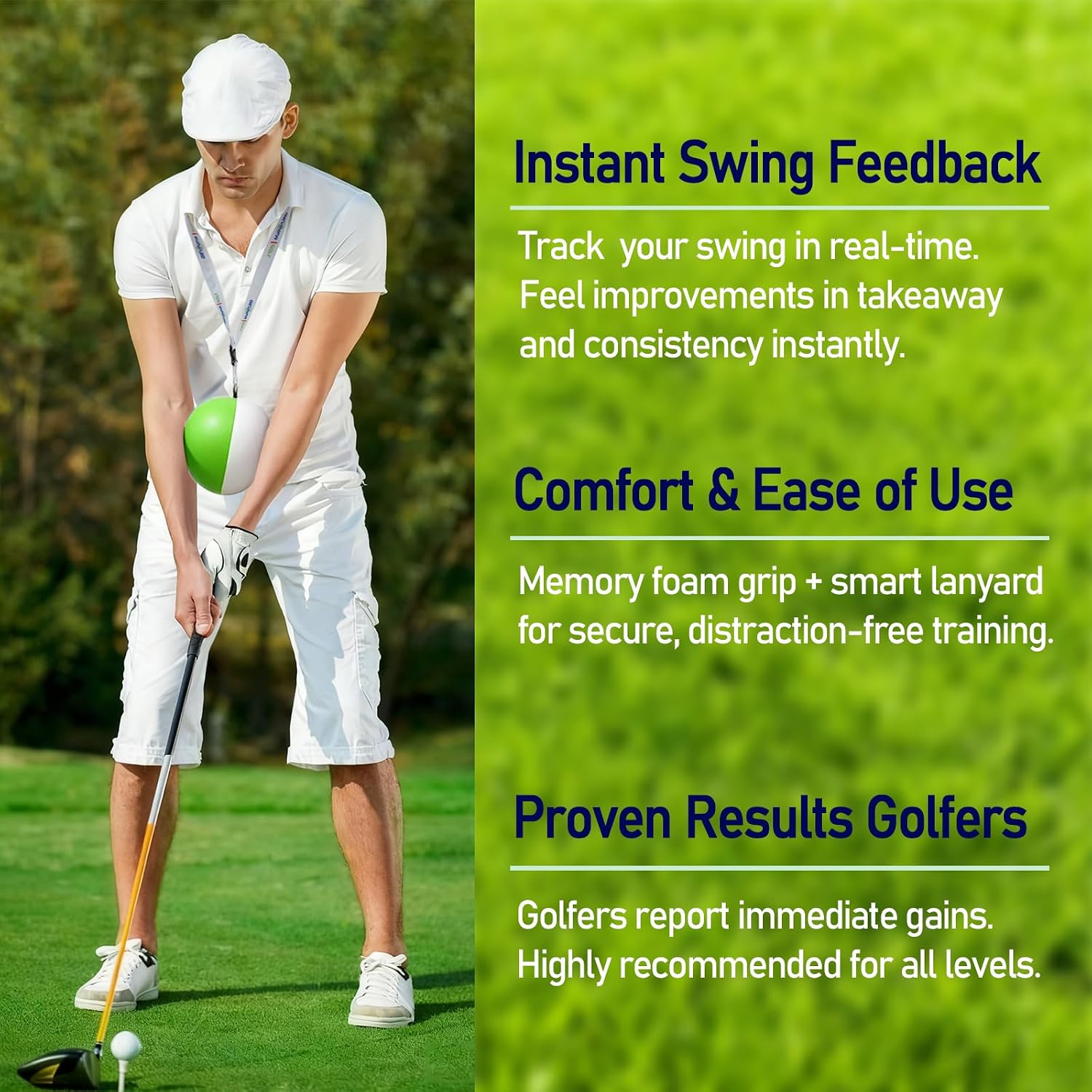 GEVINFA Compression Golf Swing Trainer Ball with Pure Strike Training Aid