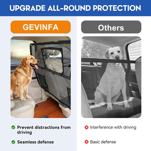 GEVINFA 52" Dog Car Barrier for SUV, Wide Escape-Proof & Chew-Proof
