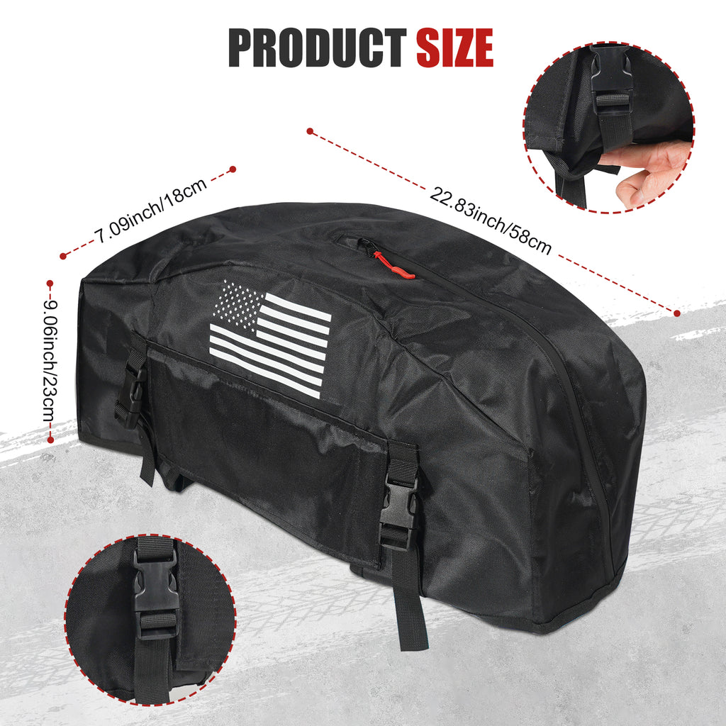 GEVINFA Winch Cover with Top Zipper Design, 2026 Latest Flagship Waterproof Dust-Proof UV Resistant Winch Protective Cover, Indoor & Outdoor Adjustable Accessories for 8000-13500 lbs Electric Winches