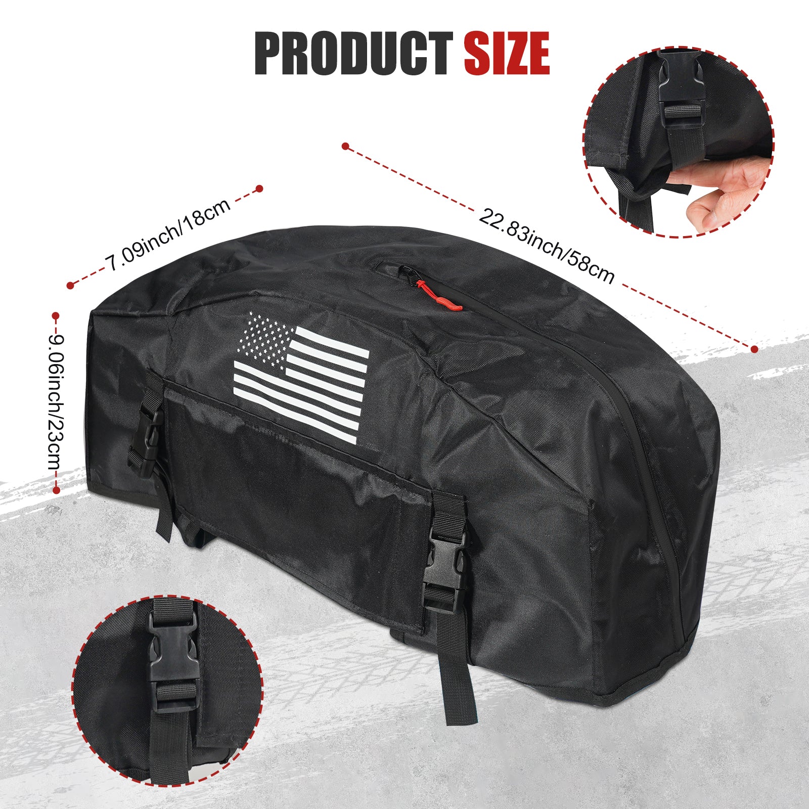 GEVINFA Winch Cover with Top Zipper Design, 2026 Latest Flagship Waterproof Dust-Proof UV Resistant Winch Protective Cover, Indoor & Outdoor Adjustable Accessories for 8000-13500 lbs Electric Winches