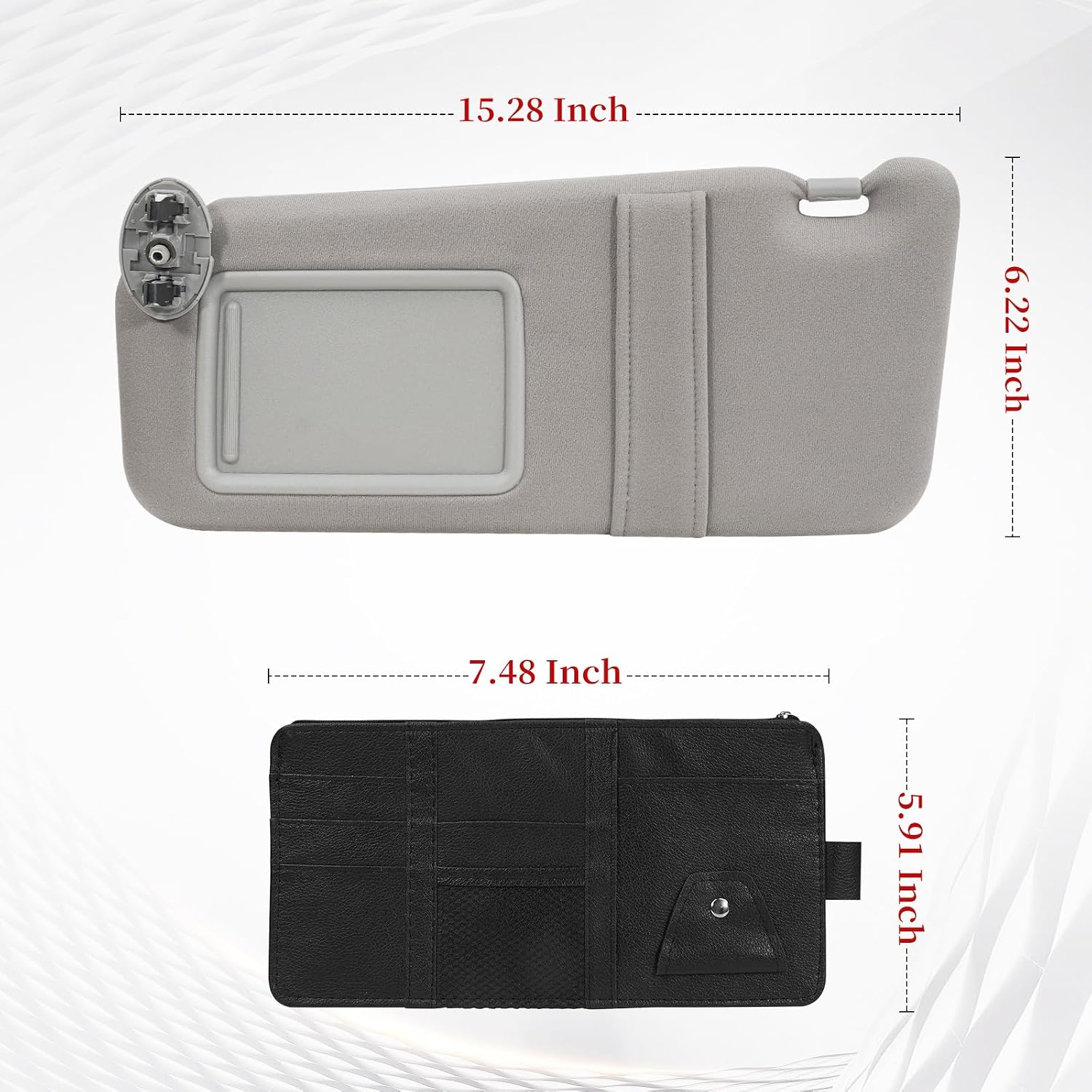 Car Sun Visor Replacement for Toyota Camry Grey,fit for Driver & Passenger Side Toyota Camry Sun Visor 2007 2008 2009 2010 2011 and Hybrid Without Light,Replace OE#74310-06750-E0, 74320-06780-B0,2 PCS