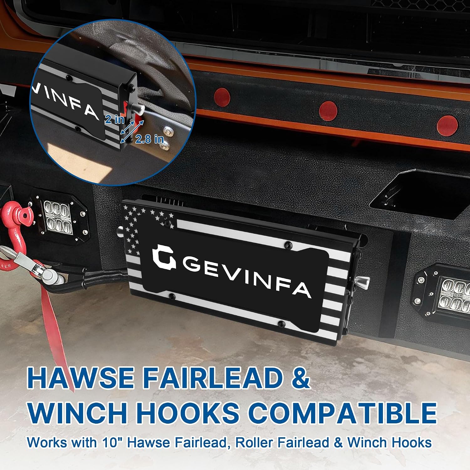 Flip-Up License Plate Mount for 10" Hawse Fairlead Winch Bumper
