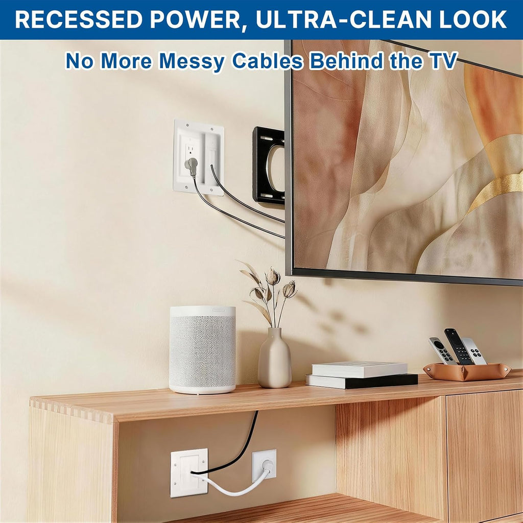in-Wall Cable Management Kit with Power Extension Cord for Wall TV