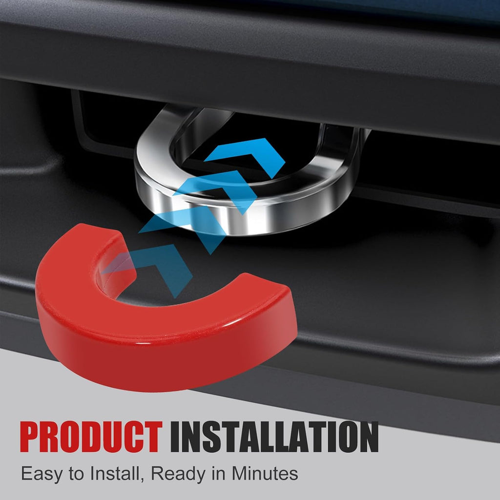 GEVINFA Tow Hook Covers for Chevy Silverado 1500 2007-2025 Red Protector