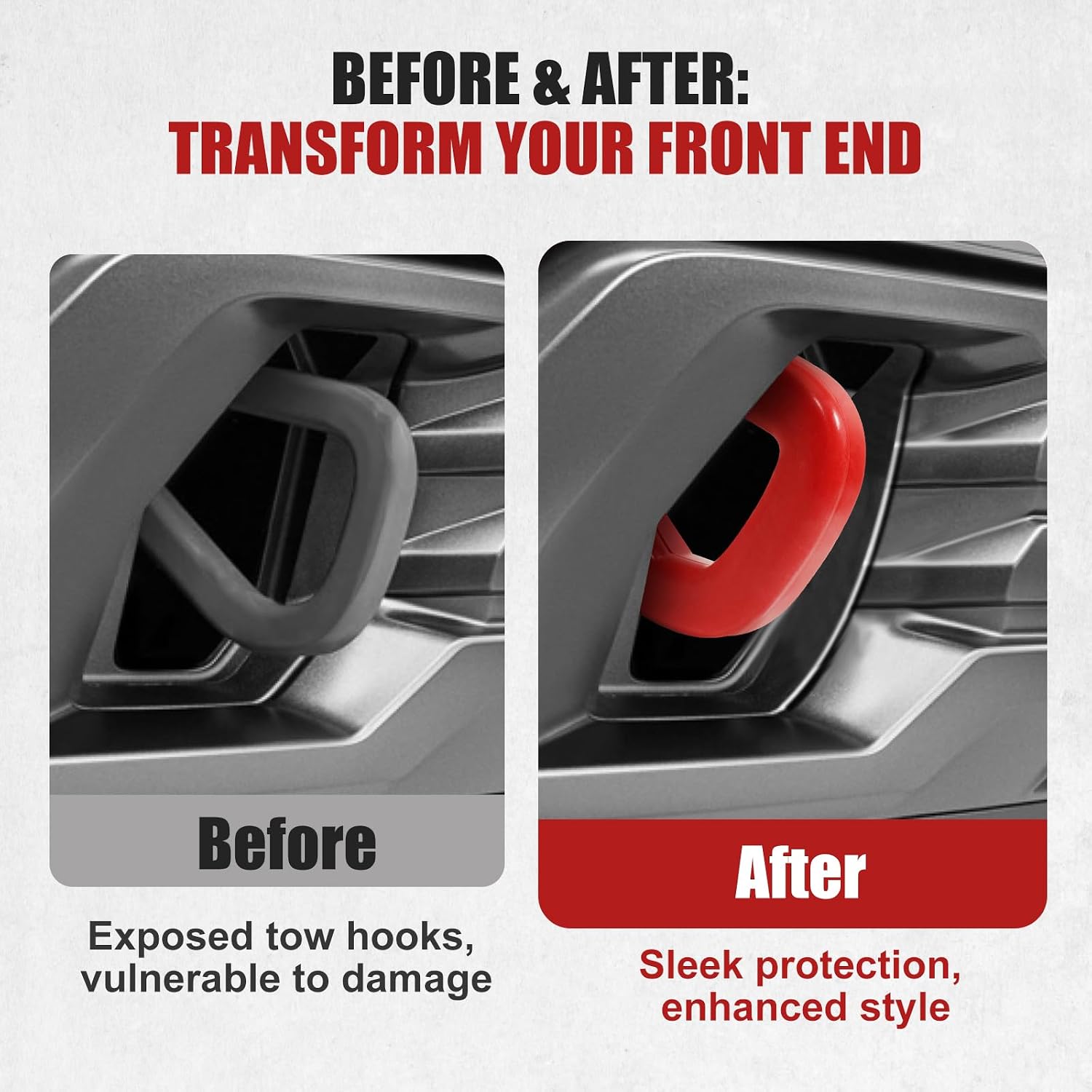 GEVINFA Tow Hook Covers for GMC Sierra 1500 2019-2025, Red Protector
