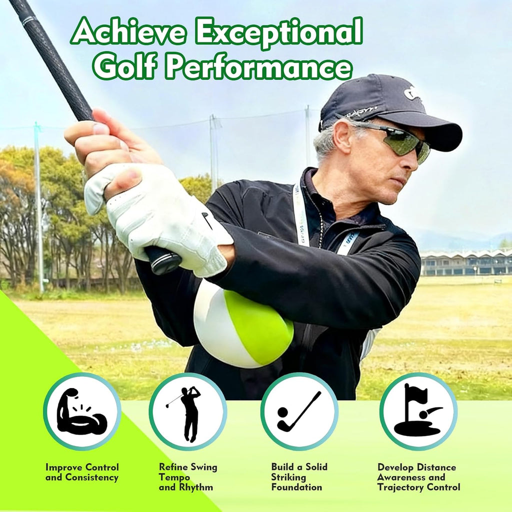 GEVINFA Compression Golf Swing Trainer Ball with Pure Strike Training Aid