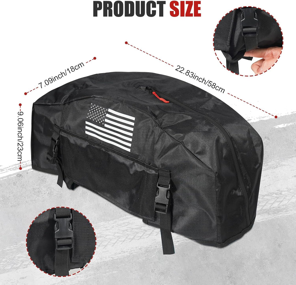 GEVINFA Winch Cover Top Zipper, Waterproof Protection for 8000-13500 Lbs