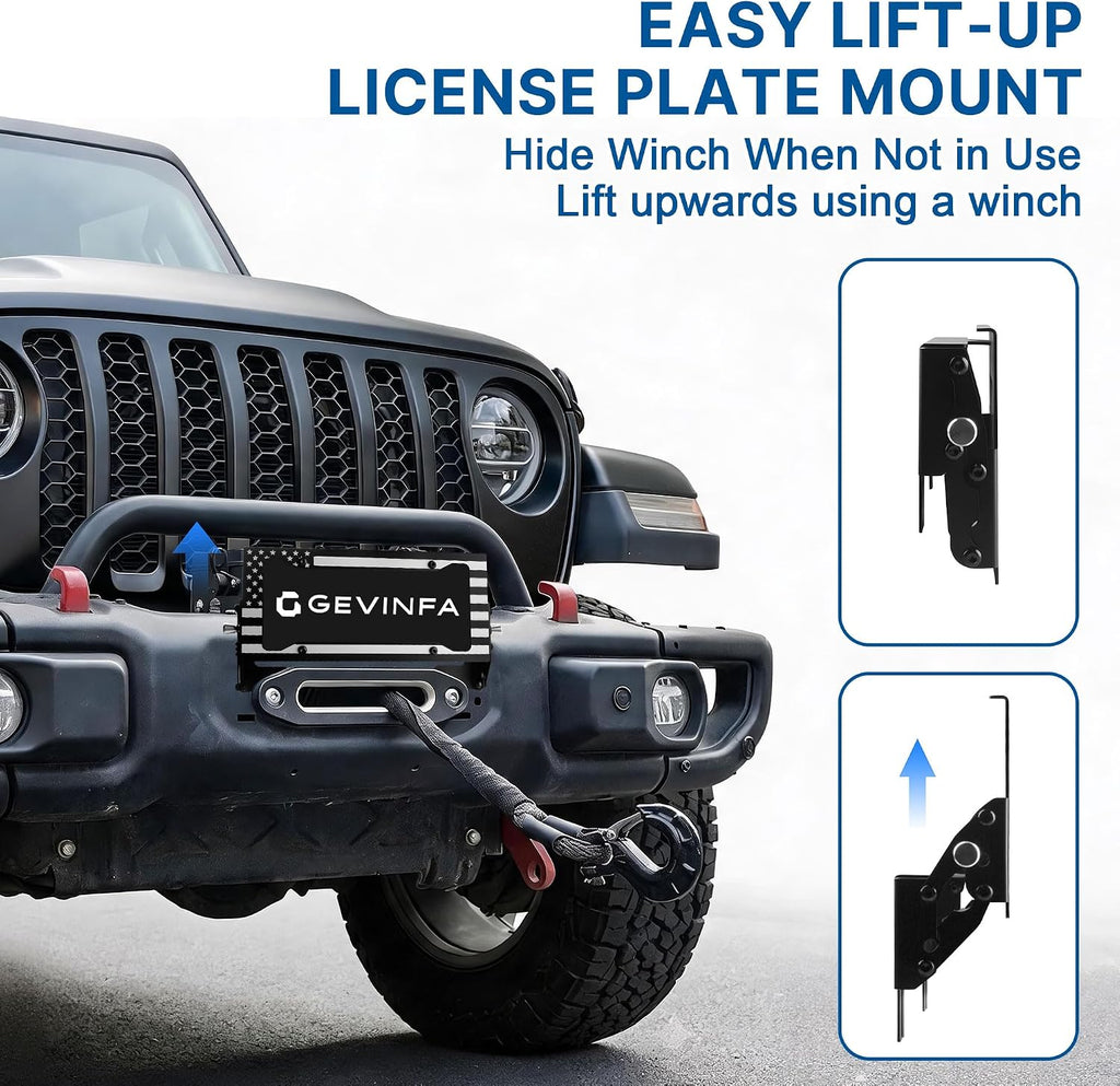 Flip-Up License Plate Mount for 10" Hawse Fairlead Winch Bumper
