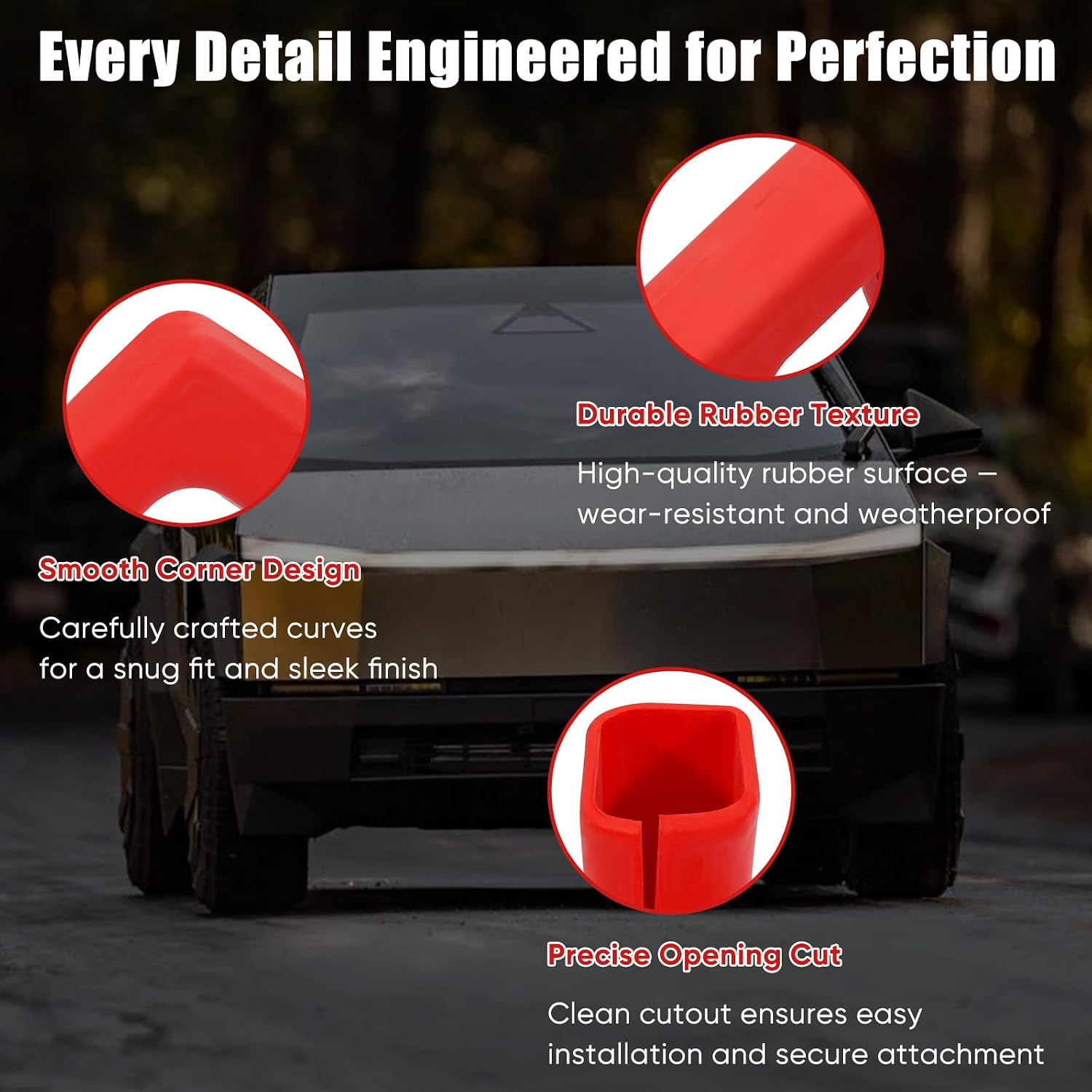Tow Hook Covers Compatible with Tesla Cybertruck 2024 2025, Front Hitch Cover Red Silicone Tow Hook Protector Accessories for Tesla Cybertruck 2024 2025 (2PCS)
