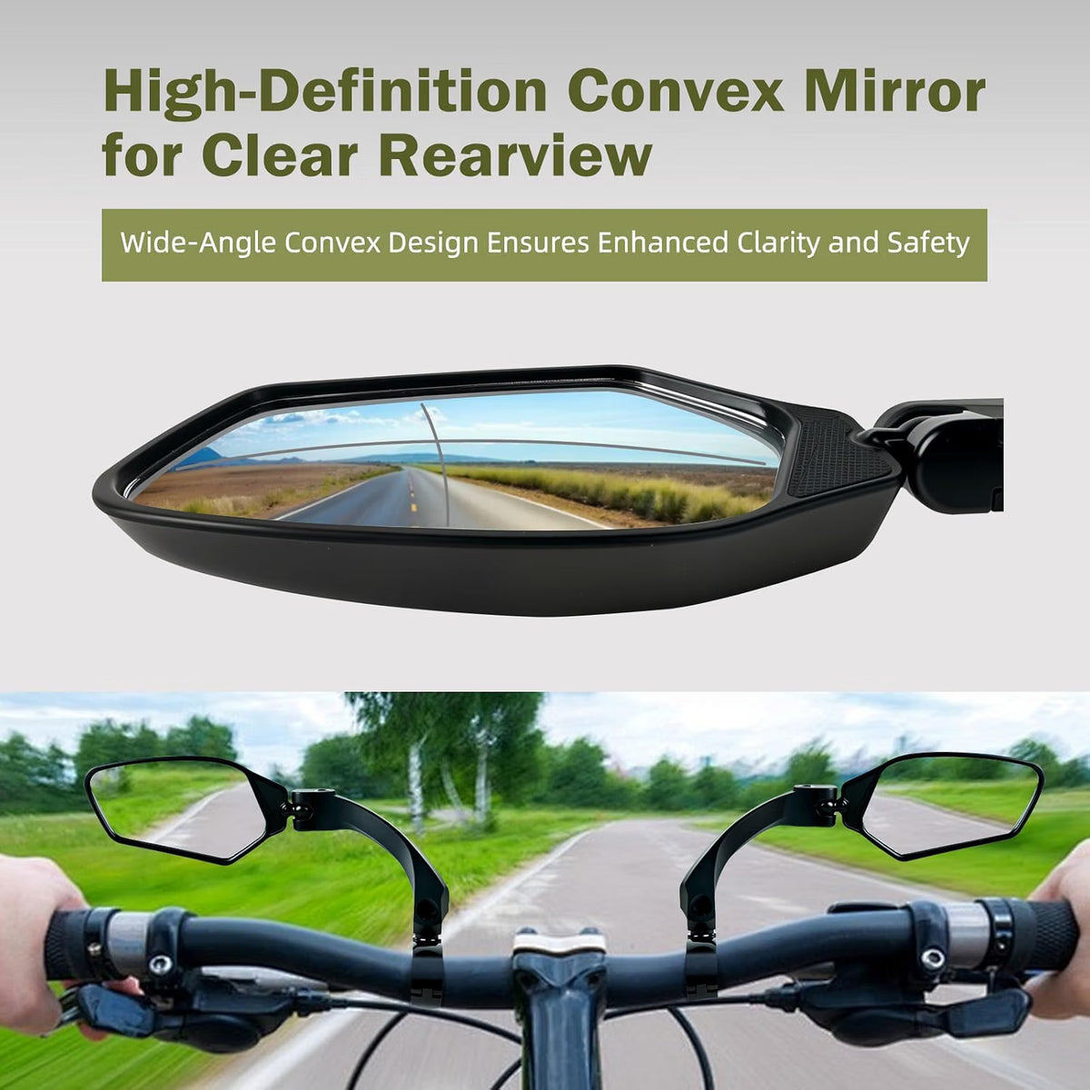 GEVINFA RIDE Adjustable Handlebar Bike Mirrors, Left & Right Bicycle Mirror Set