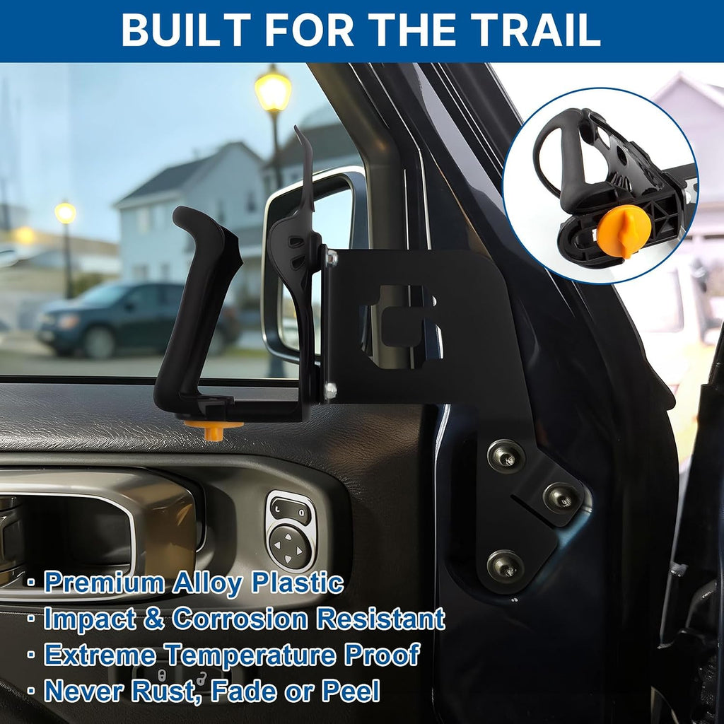 GEVINFA 2 Pack Front Door Cup Holder for Jeep Wrangler JL JLU Gladiator JT
