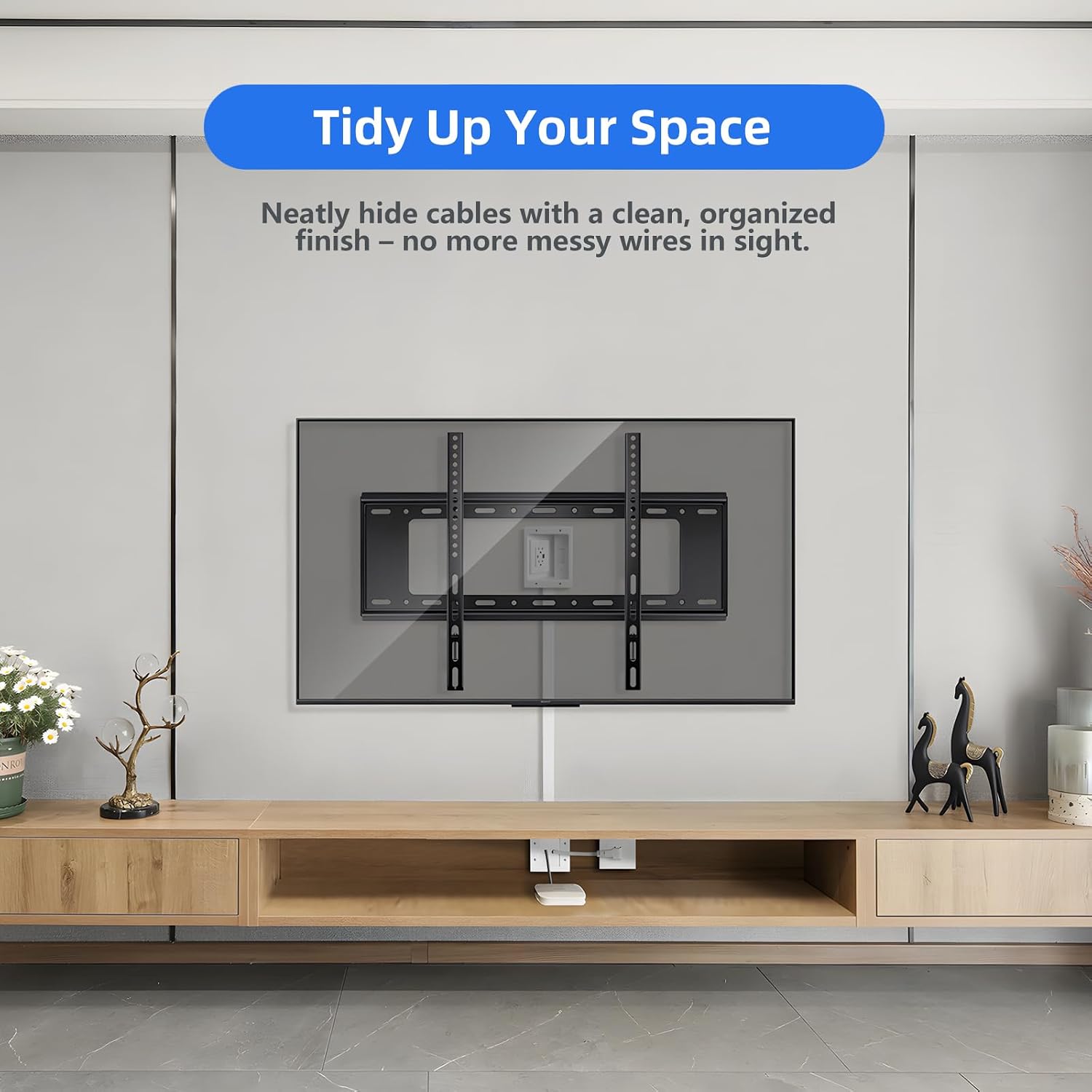 GEVINFA in-Wall Cable Management Kit TV Cord Hider for Wall Dual USB A&C