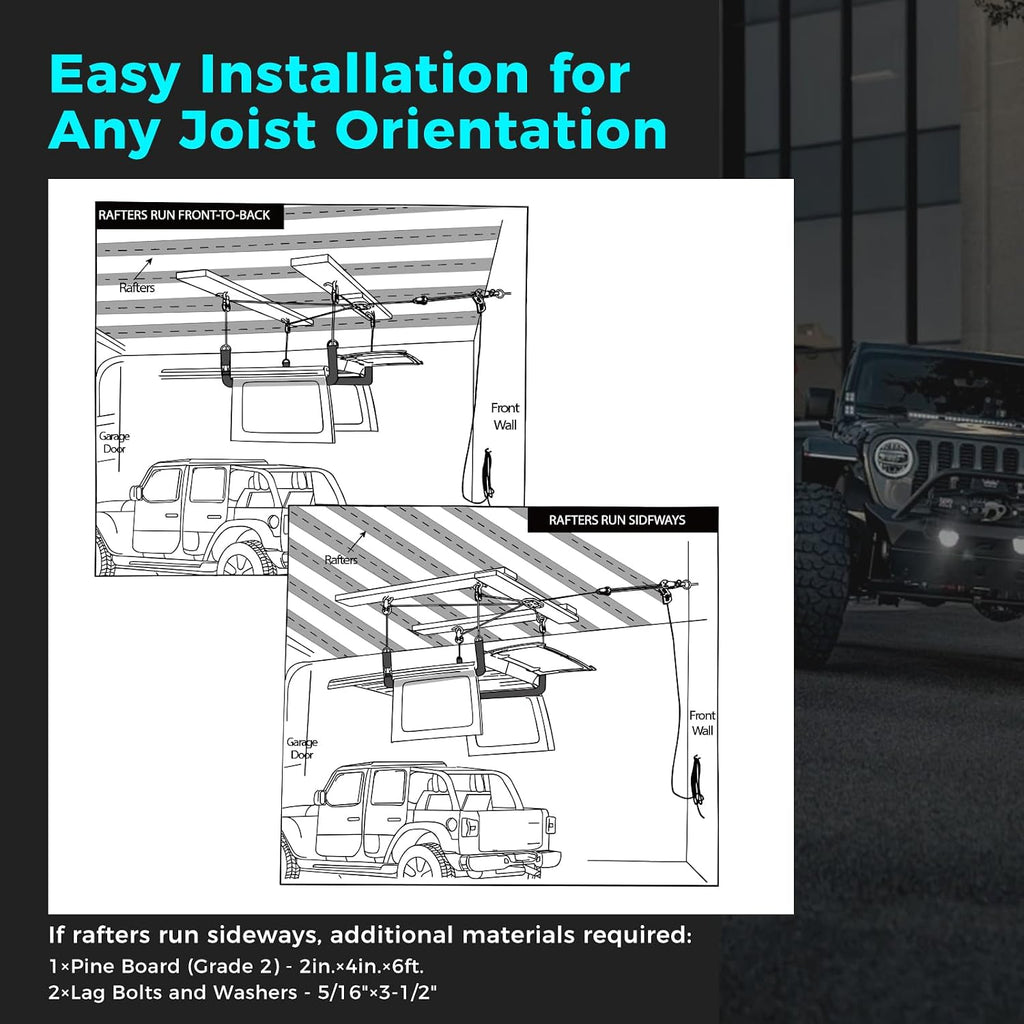 GEVINFA Hard Top Removal Lift for Jeep Wrangler JL JK TJ Ford Toyota & More