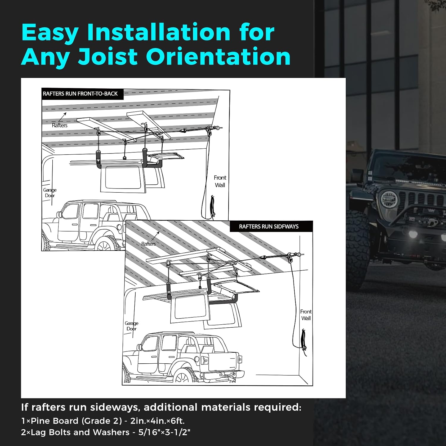 GEVINFA Hard Top Removal Lift for Jeep Wrangler JL JK TJ Ford Toyota & More