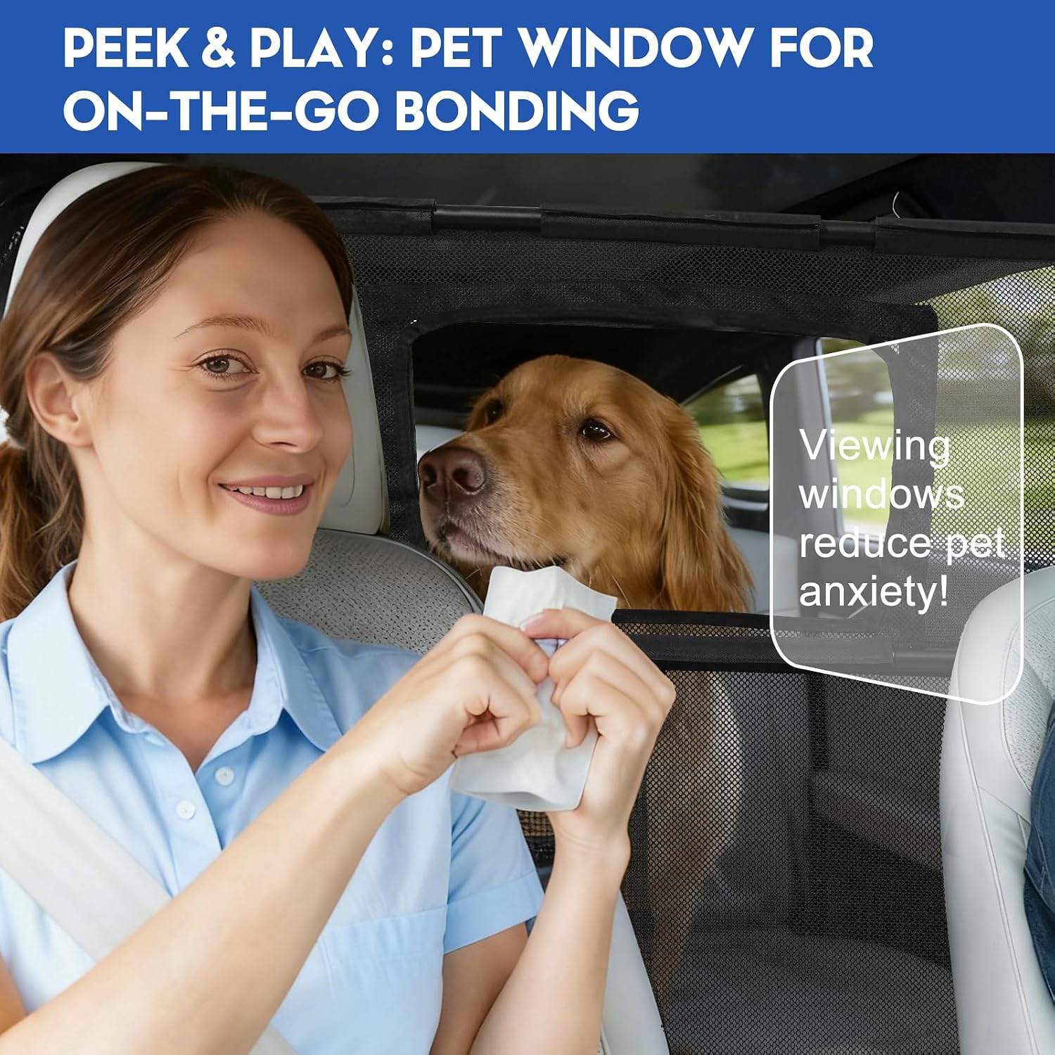 GEVINFA 52" Dog Car Barrier for SUV, Wide Escape-Proof & Chew-Proof