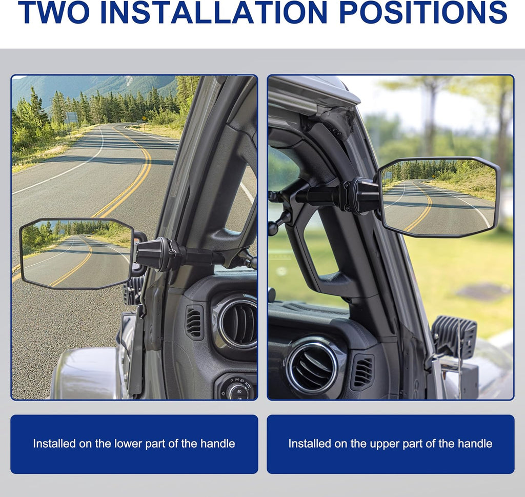 GEVINFA Mirrors Doors Off for Jeep Wrangler JL JLU & GladiatorJT 2018-2023