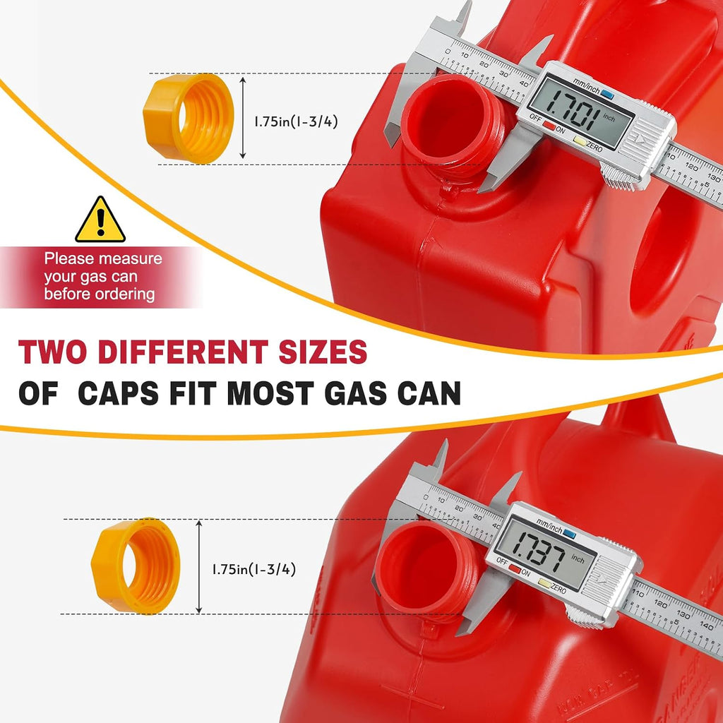 Gas Can Spout Replacement, Gas Can Nozzle Spouts 4 Kit,with 8 Screw Collar Caps(4 Coarse Thread&4 Fine Thread Fits Most Cans) with 8 Gas Can Gasket, Spout Cap, Gas Can Vent Caps,with Drill(33 PCS)