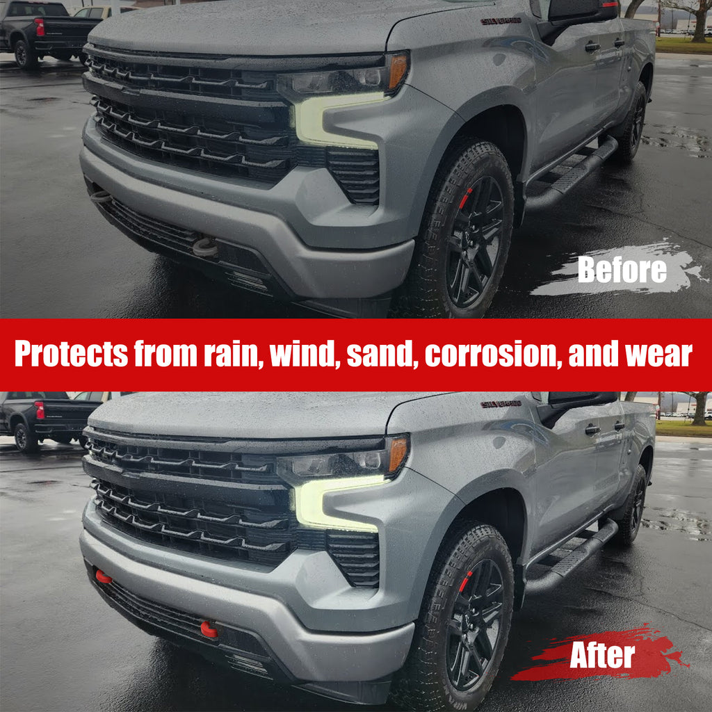 Tow Hook Covers Compatible with Chevy Silverado 1500 2007-2025, Custom-Fit Protector Cover for Chevrolet Silverado 1500 Accessories | Durable & Stylish Upgrade (Red)