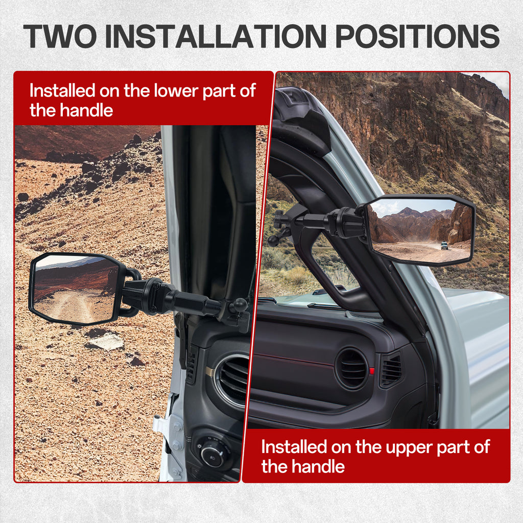 GEVINFA Upgraded Mirrors Doors Off Compatible with Jeep Wrangler JL JLU and Gladiator JT 2024-2026, Quick Release JL Mirror, No Wobble & Quick Removal knob(Not Fit 1986-2023) Patented