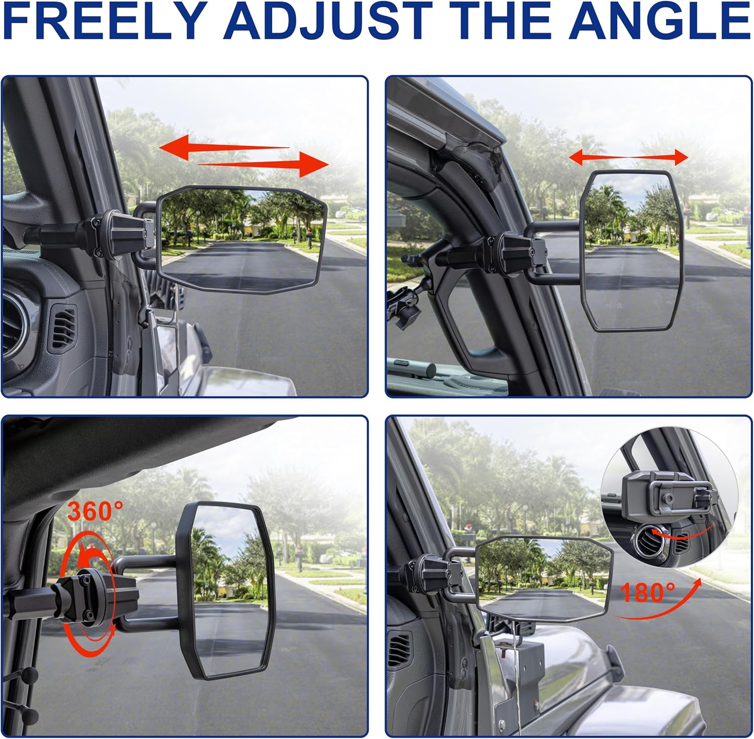 GEVINFA Mirrors Doors Off for Jeep Wrangler JL JLU & GladiatorJT 2018-2023