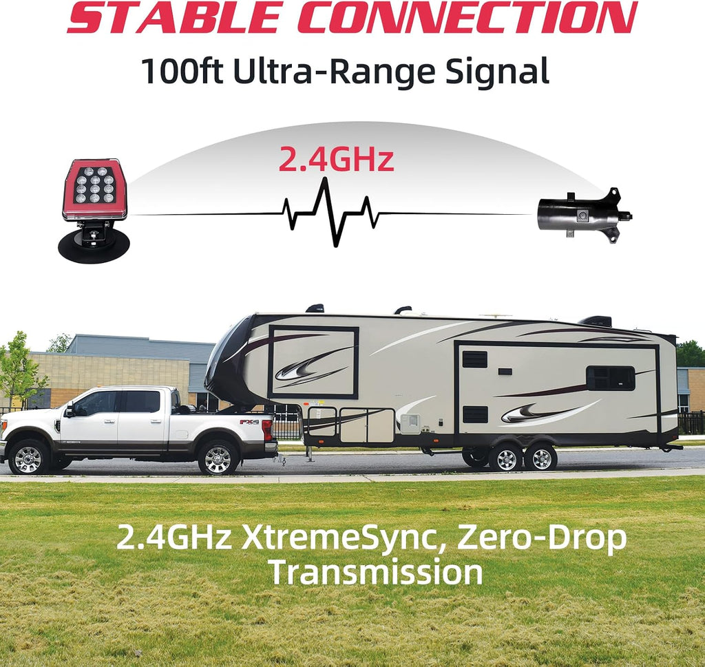 Wireless Magnetic Trailer Lights 2.4GHz for Towing Truck RV Boat