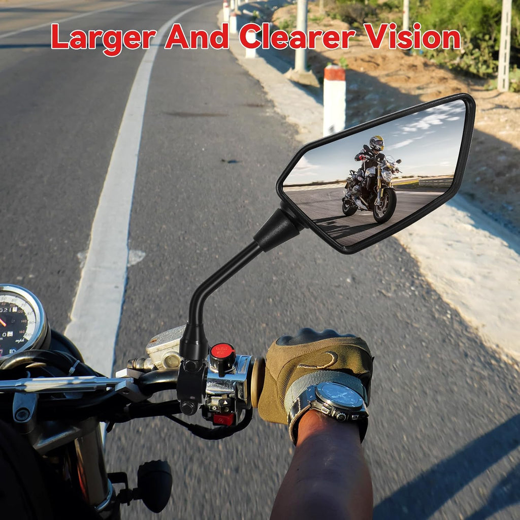 ATV Mirror - Rear View Mirror for ATV, Bike, Scooter & More - 7/8" Handlebar Mount, 8MM/10MM Screw Compatible with Victory, Yamaha, Kawasaki & KTM