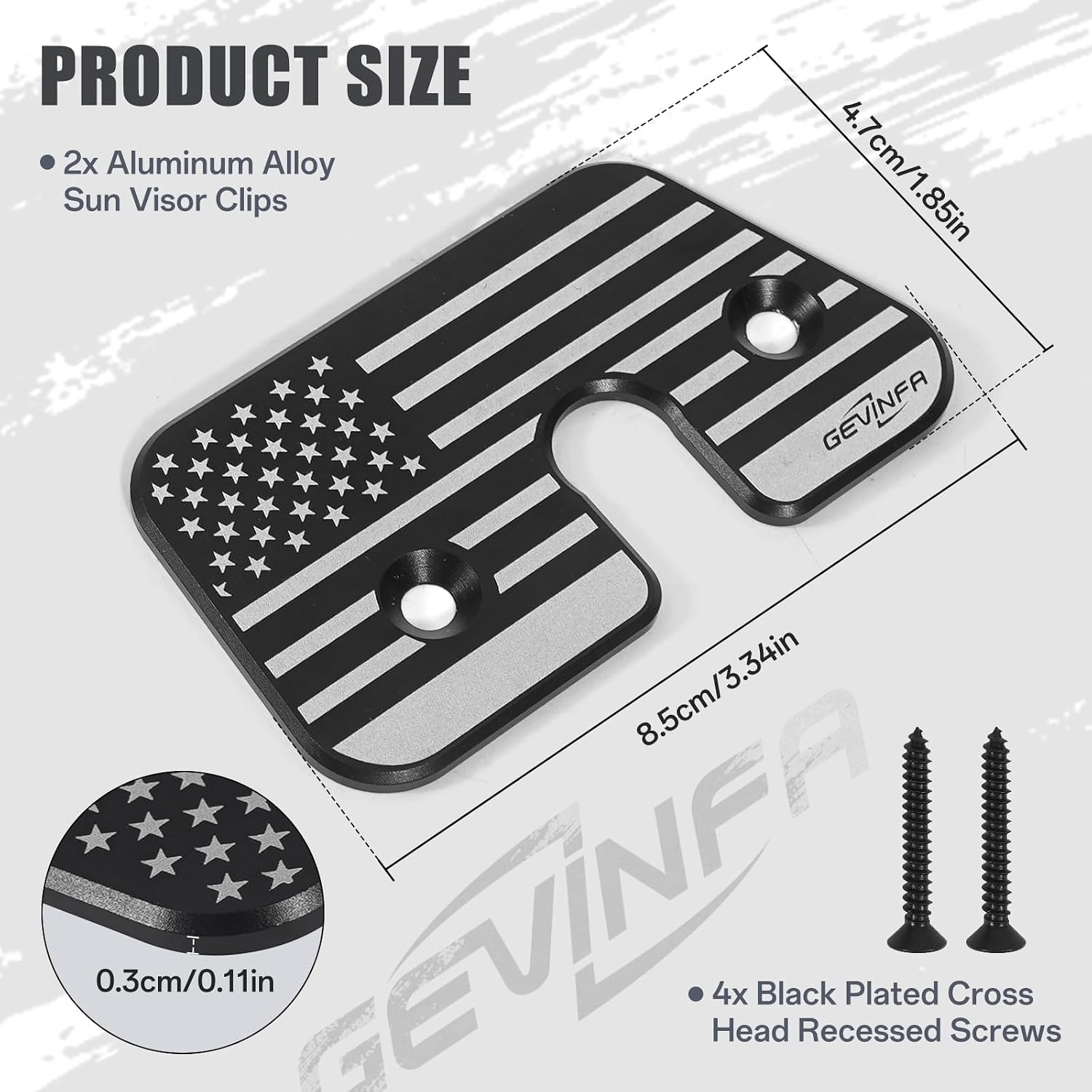 GEVINFA Wrangler Sun Visor Repair Kit - Upgraded Aluminum Alloy Visor Clips