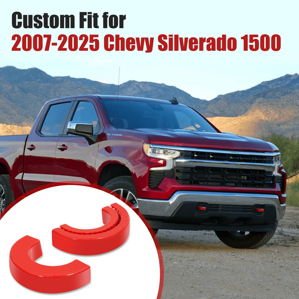 Tow Hook Covers Compatible with Chevy Silverado 1500 2007-2025, Custom-Fit Protector Cover for Chevrolet Silverado 1500 Accessories | Durable & Stylish Upgrade (Red)
