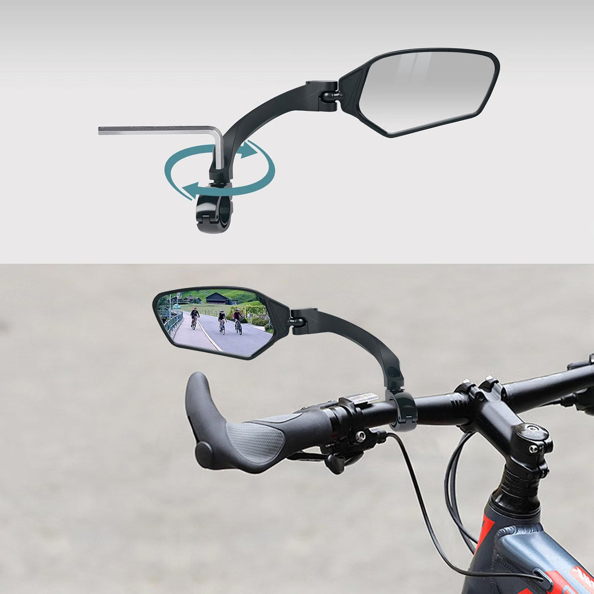 GEVINFA RIDE Adjustable Handlebar Bike Mirrors, Left & Right Bicycle Mirror Set