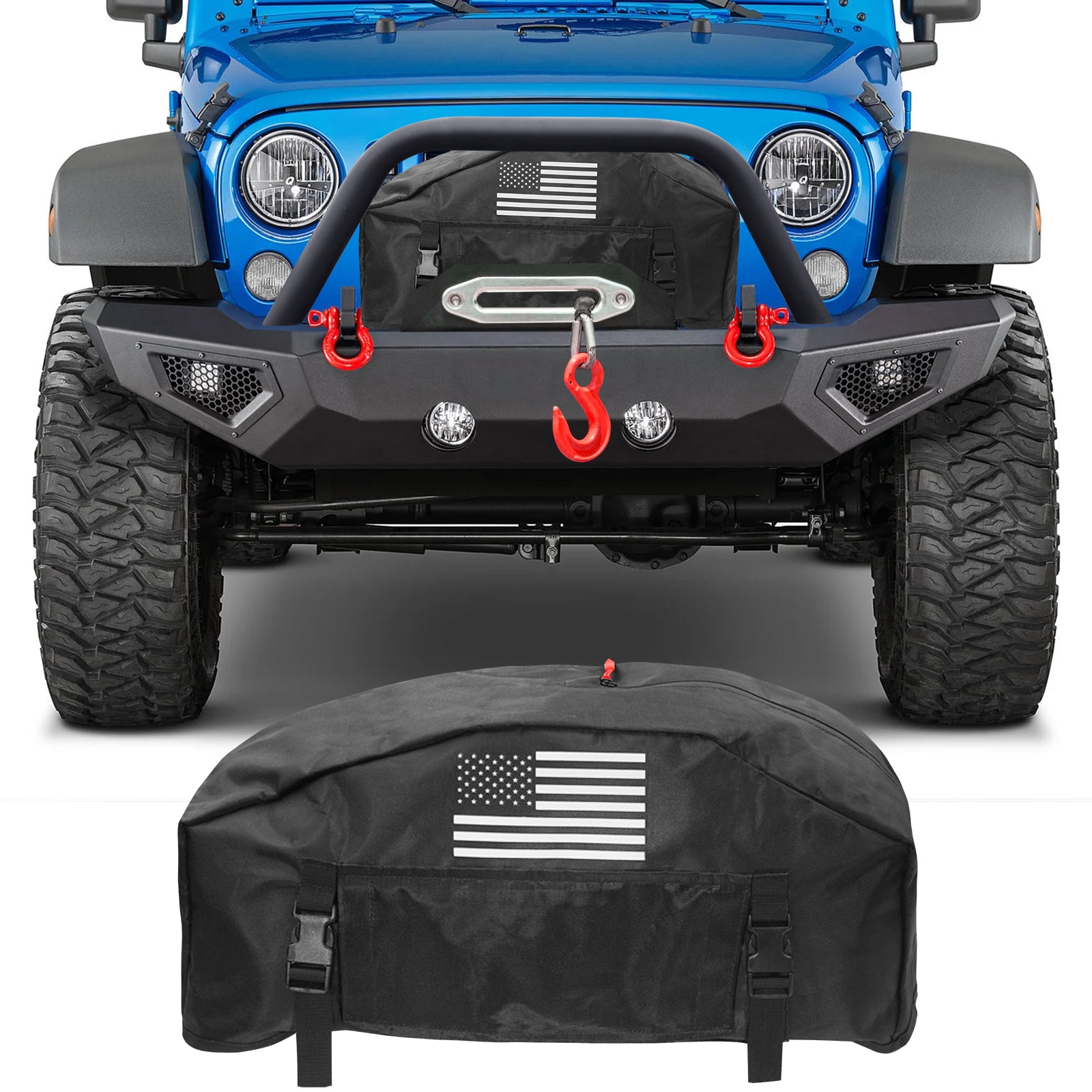GEVINFA Winch Cover with Top Zipper Design, 2026 Latest Flagship Waterproof Dust-Proof UV Resistant Winch Protective Cover, Indoor & Outdoor Adjustable Accessories for 8000-13500 lbs Electric Winches