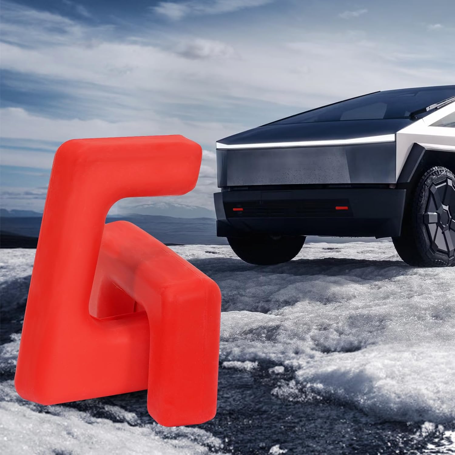 Tow Hook Covers Compatible with Tesla Cybertruck 2024 2025, Front Hitch Cover Red Silicone Tow Hook Protector Accessories for Tesla Cybertruck 2024 2025 (2PCS)